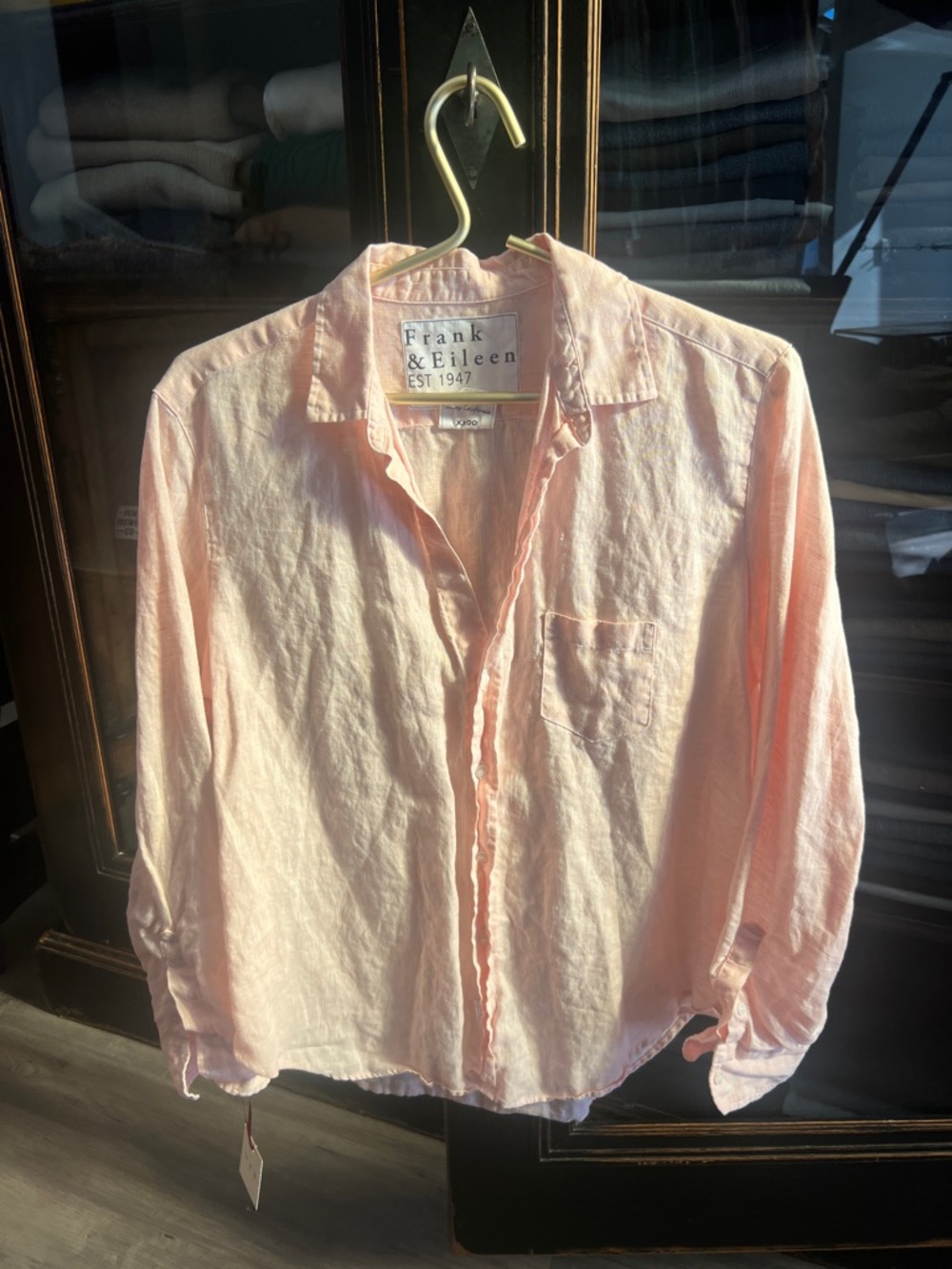Frank & Eileen Pale Pink Linen Button-Down Shirt
